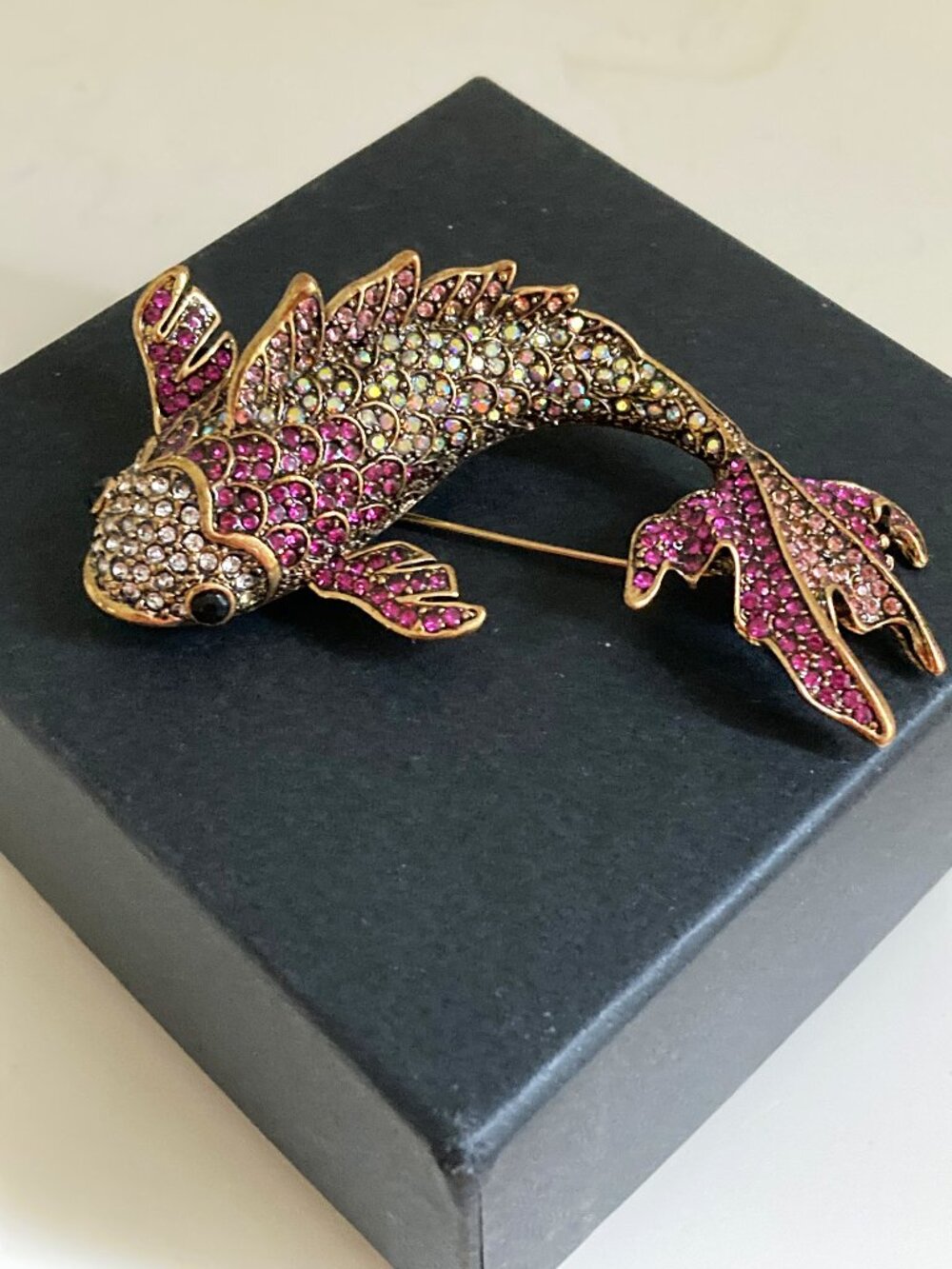 Sparkling koi brooch and pendant